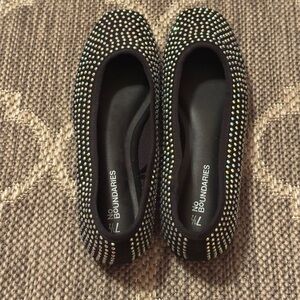 No Boundaries Black and Silver Studded Flats